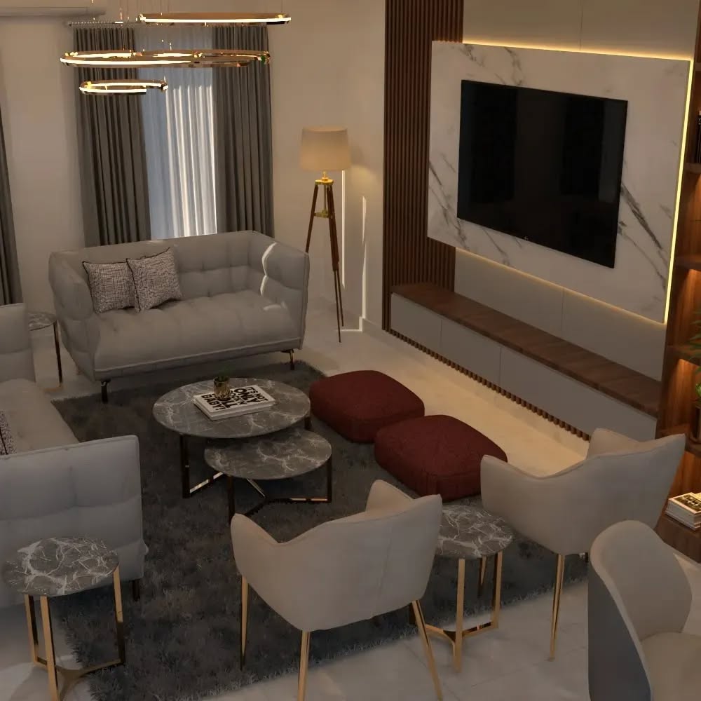 Luxury interior living room with modern finishes